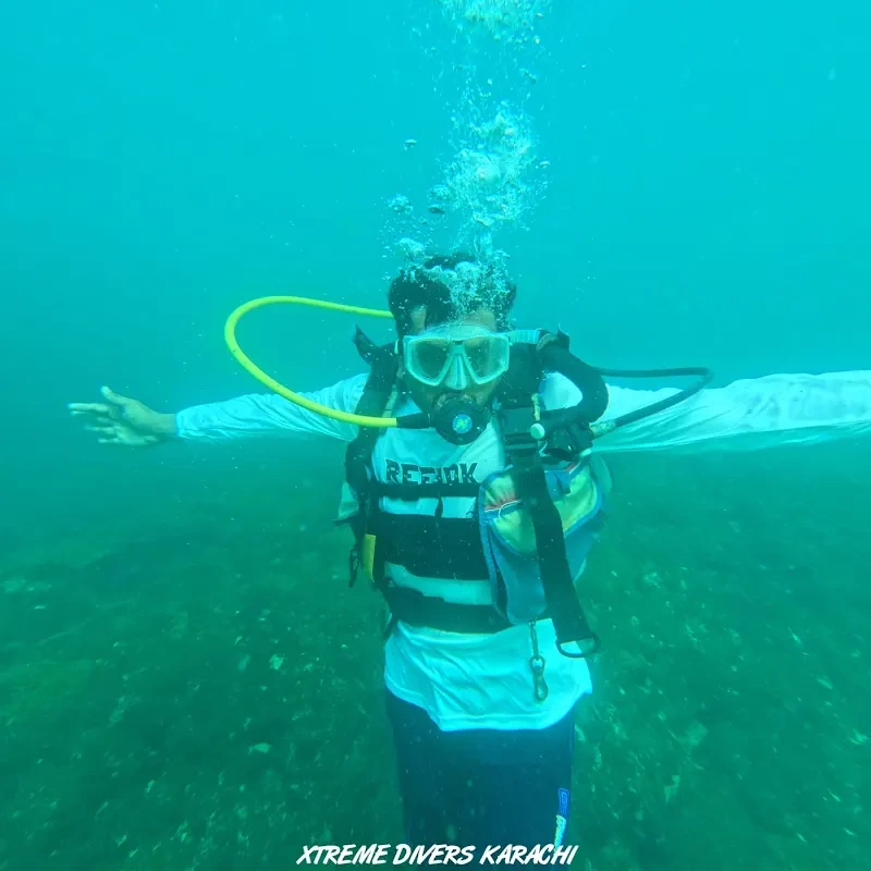 Sarim Noor scuba diving underwater